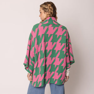 “Pretty Girl 💕💚 Houndstooth & Tile Pattern Print Cardigans” Pre-Order