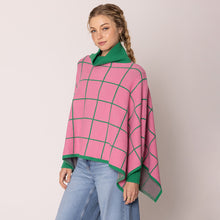 Load image into Gallery viewer, “Pretty Girl 💕💚 Plaid &amp; Solid Knit Ponchos” Pre-Order