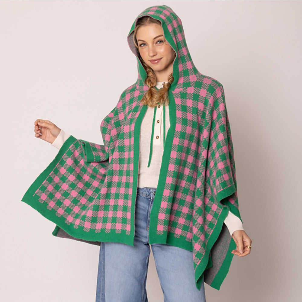 “Pretty Girl 💕💚 Checkered & Houndstooth Ponchos & Cape”- Pre Order