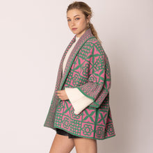 Load image into Gallery viewer, “Pretty Girl 💕💚 Houndstooth &amp; Tile Pattern Print Cardigans” Pre-Order