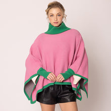 Load image into Gallery viewer, “Pretty Girl 💕💚 Plaid &amp; Solid Knit Ponchos” Pre-Order