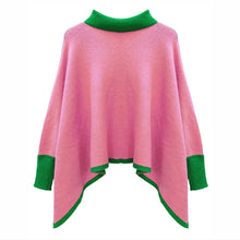 Load image into Gallery viewer, “Pretty Girl 💕💚 Plaid &amp; Solid Knit Ponchos” Pre-Order