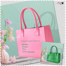 Load image into Gallery viewer, “I Speak French” 💕💚 Tote Bag