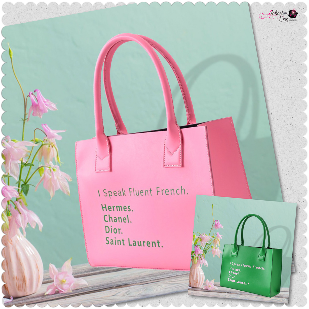 “I Speak French” 💕💚 Tote Bag