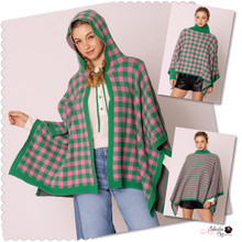 Load image into Gallery viewer, “Pretty Girl 💕💚 Checkered &amp; Houndstooth Ponchos &amp; Cape”- Pre Order