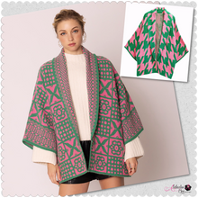 Load image into Gallery viewer, “Pretty Girl 💕💚 Houndstooth &amp; Tile Pattern Print Cardigans” Pre-Order