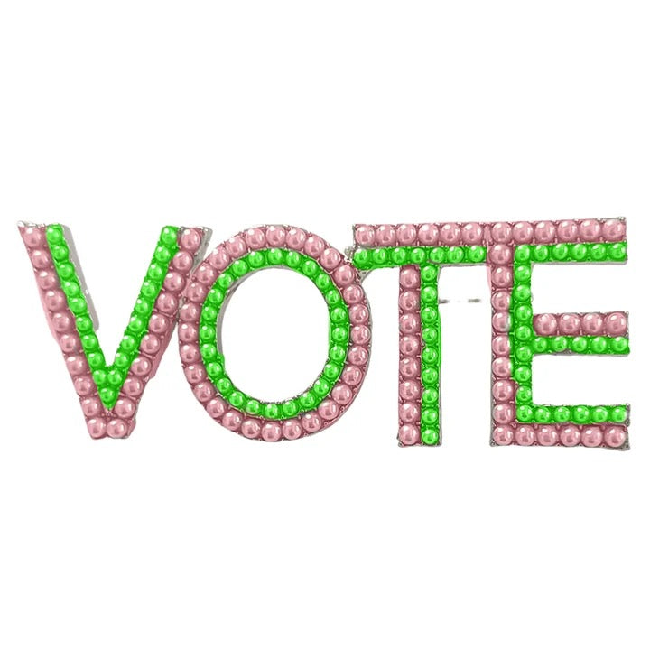 AKA 💕💚 Pearl VOTE Brooch