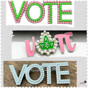 AKA 💕💚 Pearl VOTE Brooch