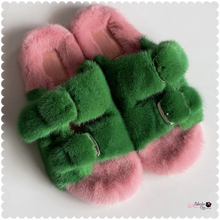 Load image into Gallery viewer, Pretty 💕💚 Plush Mink Home Slides