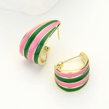 Load image into Gallery viewer, “Pretty 💕💚 Enamored” Earrings