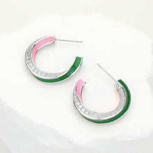 Load image into Gallery viewer, “Pretty 💕💚 Enamored” Earrings