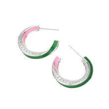 Load image into Gallery viewer, “Pretty 💕💚 Enamored” Earrings