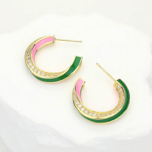 “Pretty 💕💚 Enamored” Earrings