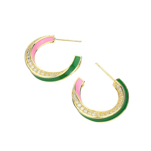 “Pretty 💕💚 Enamored” Earrings