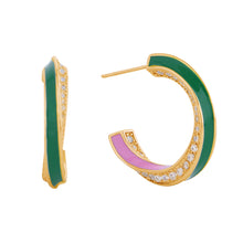 Load image into Gallery viewer, “Pretty 💕💚 Enamored” Earrings