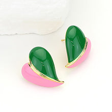 Load image into Gallery viewer, “Pretty 💕💚 Enamored” Earrings