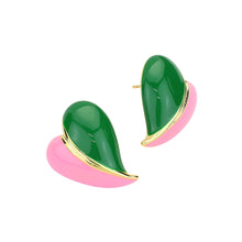 Load image into Gallery viewer, “Pretty 💕💚 Enamored” Earrings