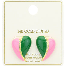 Load image into Gallery viewer, “Pretty 💕💚 Enamored” Earrings