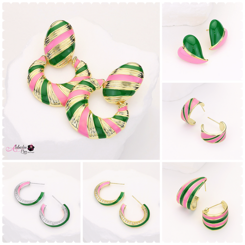 “Pretty 💕💚 Enamored” Earrings