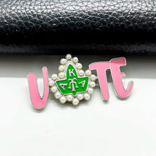 Load image into Gallery viewer, AKA 💕💚 VOTE Brooch