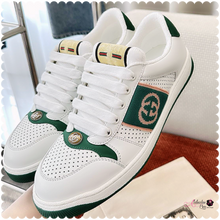 Load image into Gallery viewer, GG 💕💚 Screeners White Sneakers